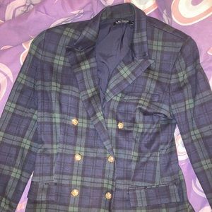 Ralph Lauren Green Plaid Blazer & Skirt Set 14